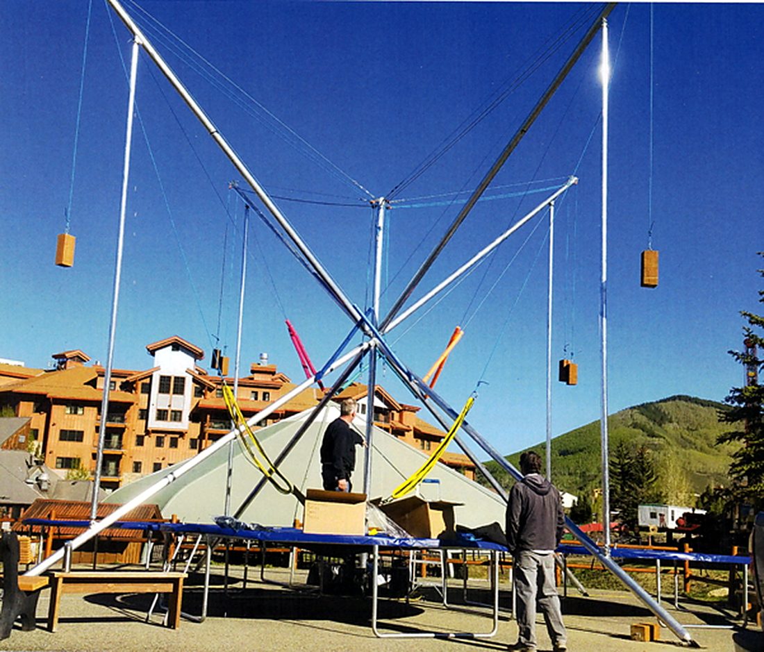 4-Way Bungee Trampoline on location